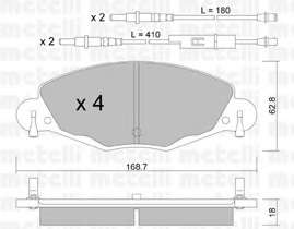 Колодки тормозные (передние) Citroen С5 01- (+датчики)