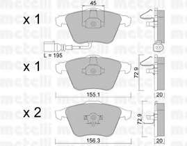 Колодки тормозные (передние) VW Passat 05-10/Skoda Superb 08-15 (с датчиком) 
