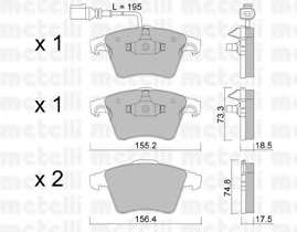 Колодки тормозные (передние) VW T5 03- (с датчиком)