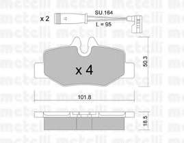 Колодки тормозные (задние) MB Vito/Viano (W639) 03- (+датчики)