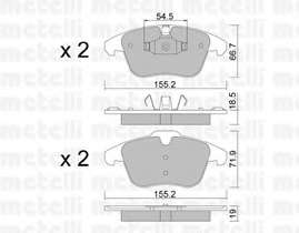 Колодки тормозные (передние) Citroen C4 09-/C4 Grand Picasso 06-13/Peugeot 3008 11-16/5008 09-17