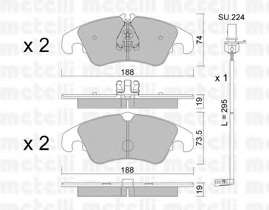 Колодки тормозные (передние) Audi A4 07-18/A5 07-/Q5 13-17 (+датчик)