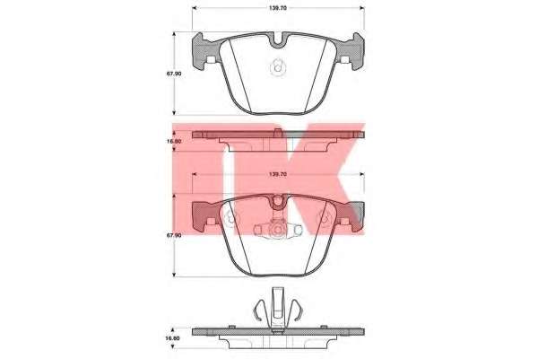 Гальмівні колодки зад. BMW 5 GRAN TURISMO (F07), 7 (F01, F02, F03, F04) 2.0D-6.0 02.08-02.17