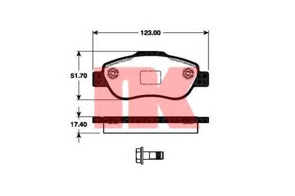 Комплект тормозных колодок, дисковый тормоз