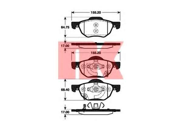 Гальмівні колодки дискові перед. Honda Accord 2.0, 2.4 2.2I-CTDI 02/03