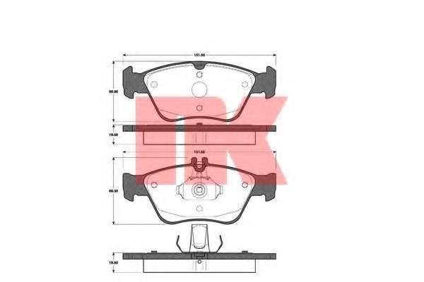 Комплект тормозных колодок, дисковый тормоз
