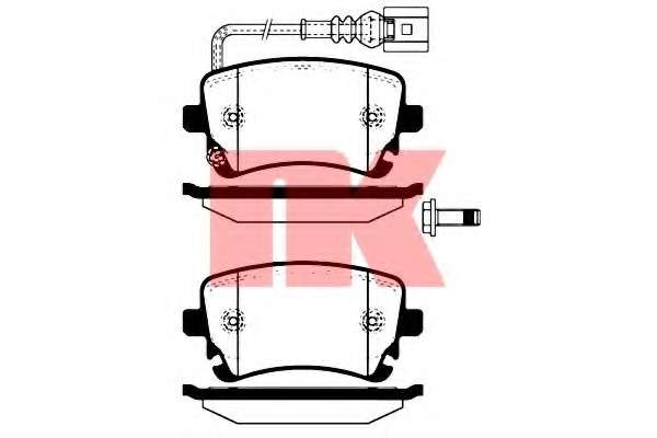 Гальмівні колодки дискові зад. (з датчиком) Audi A4, A6 2.0TDI-6.75V8R 08.99- VW Т5