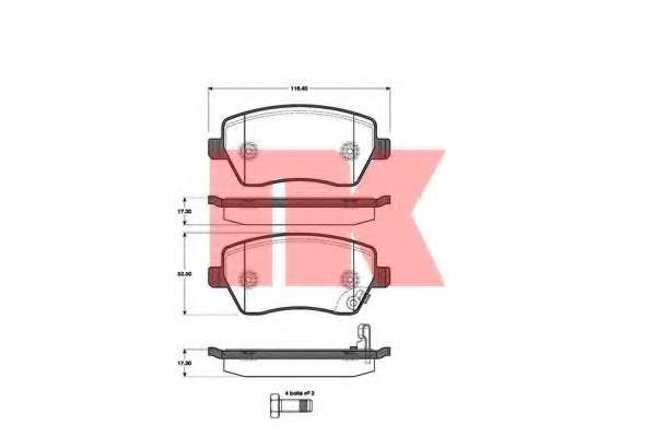 Комплект тормозных колодок, дисковый тормоз