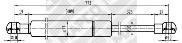 Газовая пружина, крышка багажник
