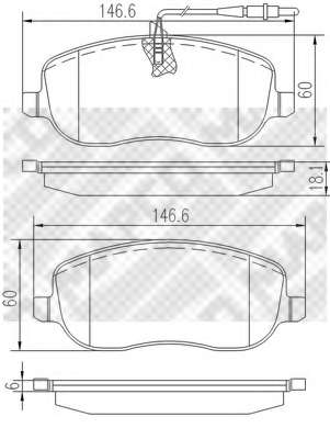 Комплект тормозных колодок, дисковый тормоз