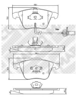 Комплект тормозных колодок, дисковый тормоз