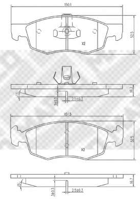 Комплект тормозных колодок, дисковый тормоз
