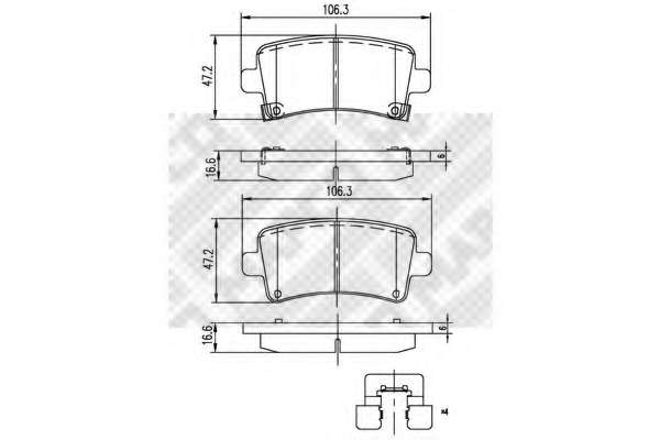 Комплект тормозных колодок, дисковый тормоз